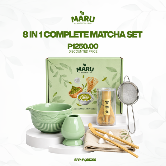 MARU 8-in-1 Complete Japanese Matcha Whisk Set