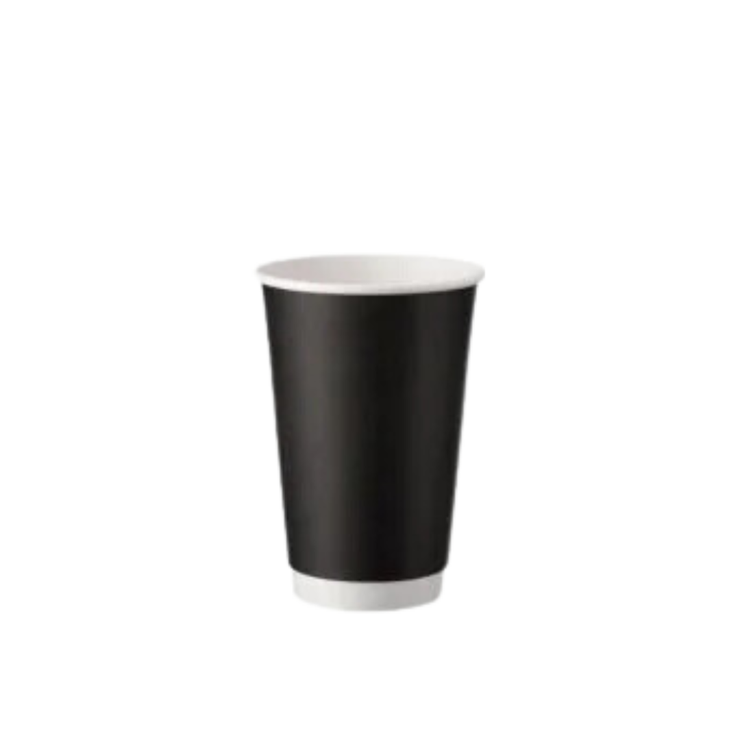 Double Wall Cups (Black) with Lid