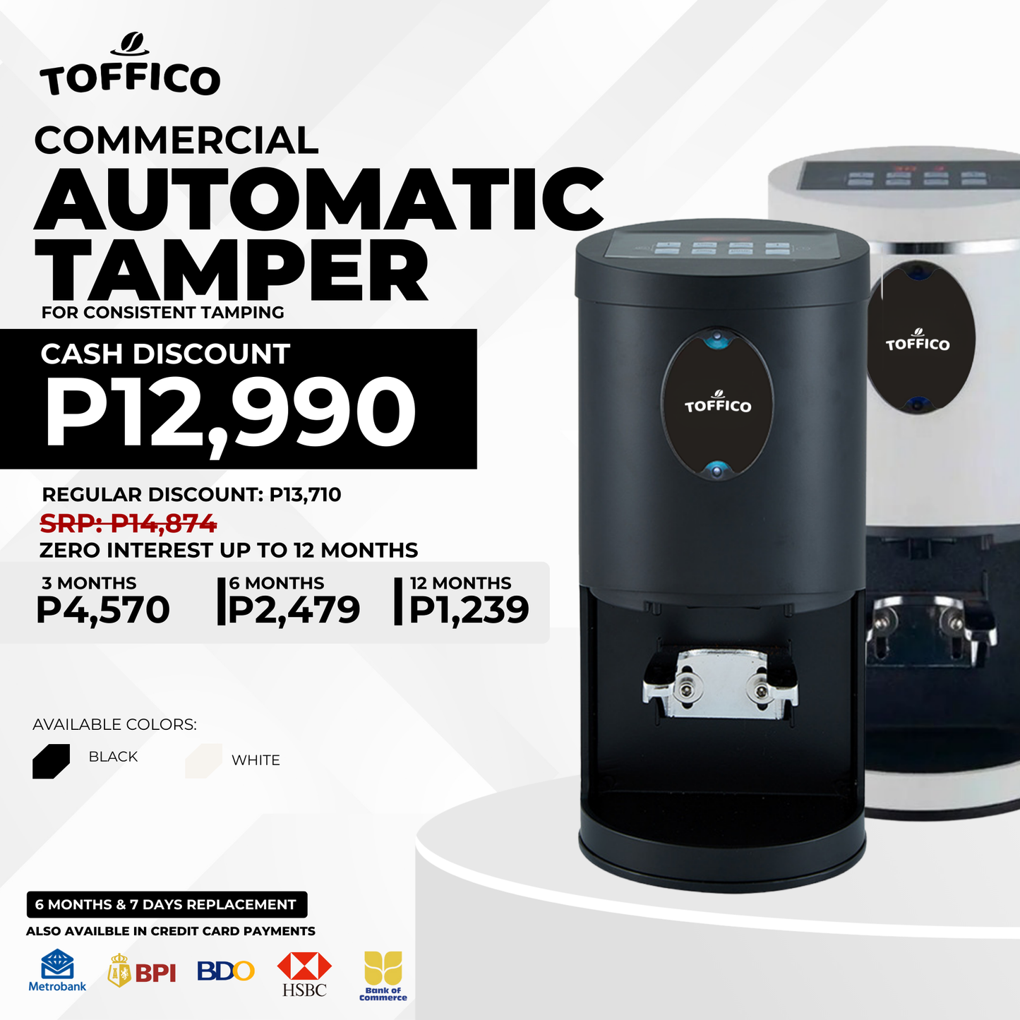 TOFFICO Commercial Automatic Tamper